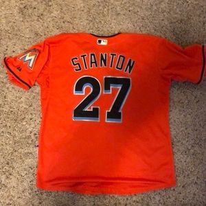 Giancarlo Stanton Miami Marlins Orange Jersey L
